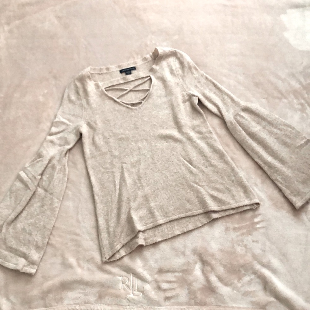Old Rose Bell Sleeve Sweater